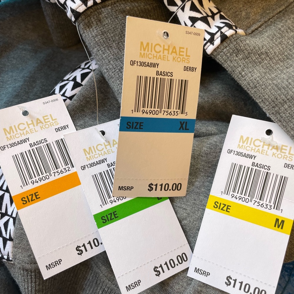Michael Kors Gray Joggers Logo Tape Drawstring Pants Pockets NEW - Picture 6 of 6